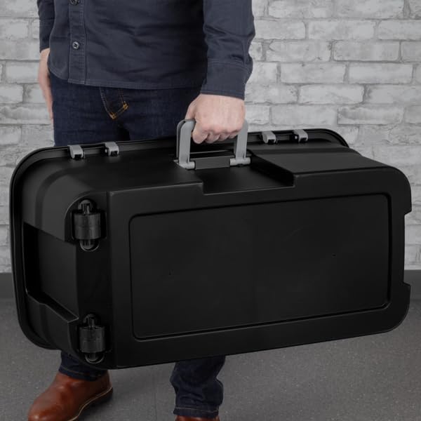 Black 22-Gallon Plastic Wheeled Storage Footlocker L267726
