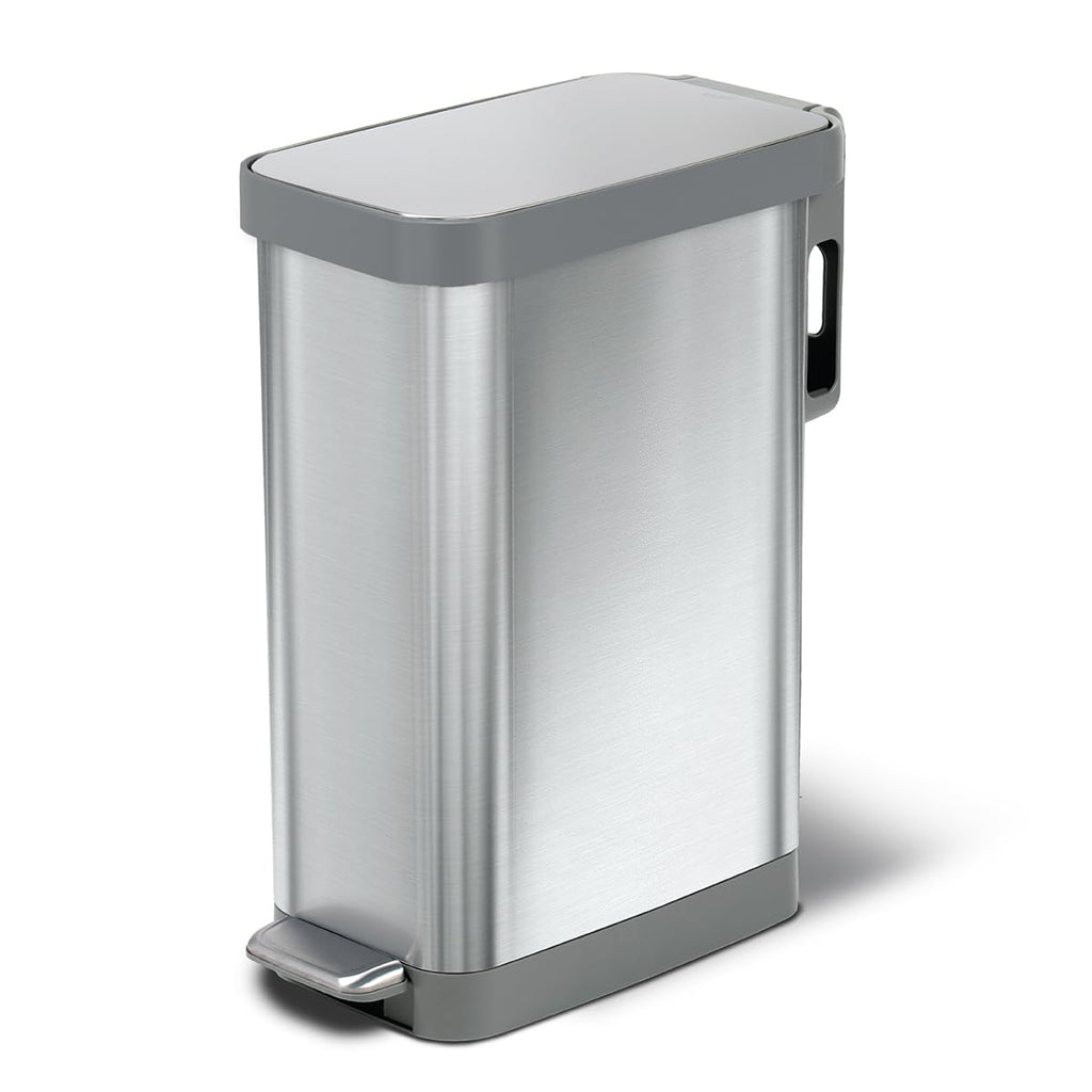 Narrow 12 Gallon Stainless Steel Step Trash Can with Soft Close Lid Z112316