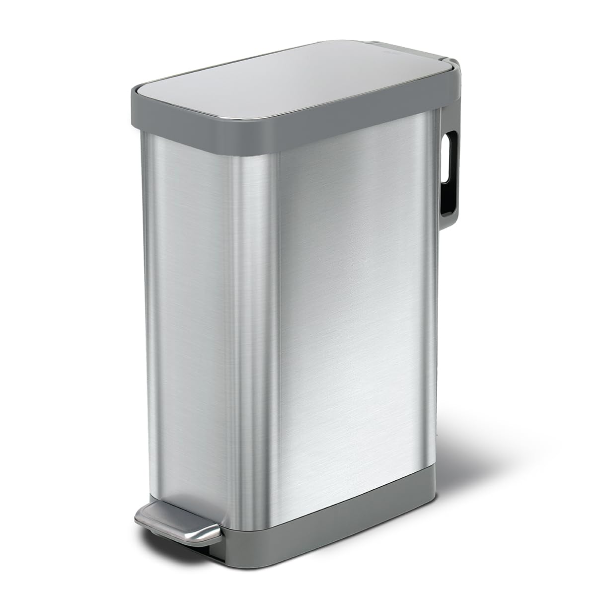 Narrow 12 Gallon Stainless Steel Step Trash Can with Soft Close Lid Z112316