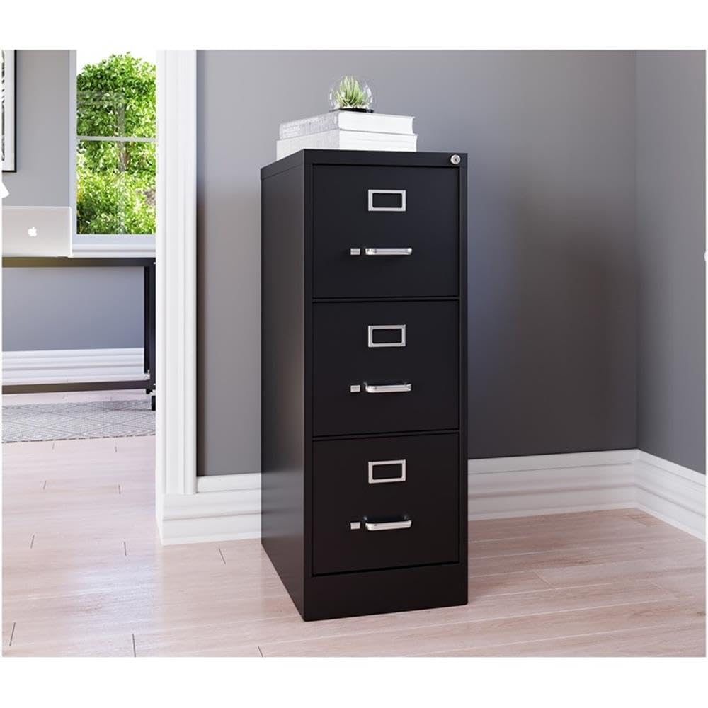 3 Drawer Black Metal Filing Cabinet F332217