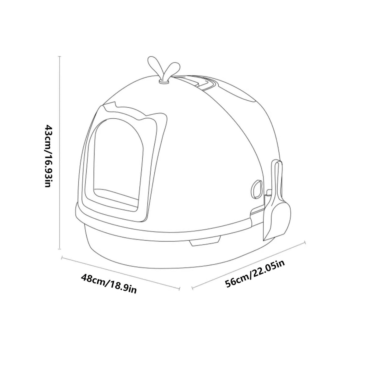 Covered Cat Litter Box with Scoop G373509