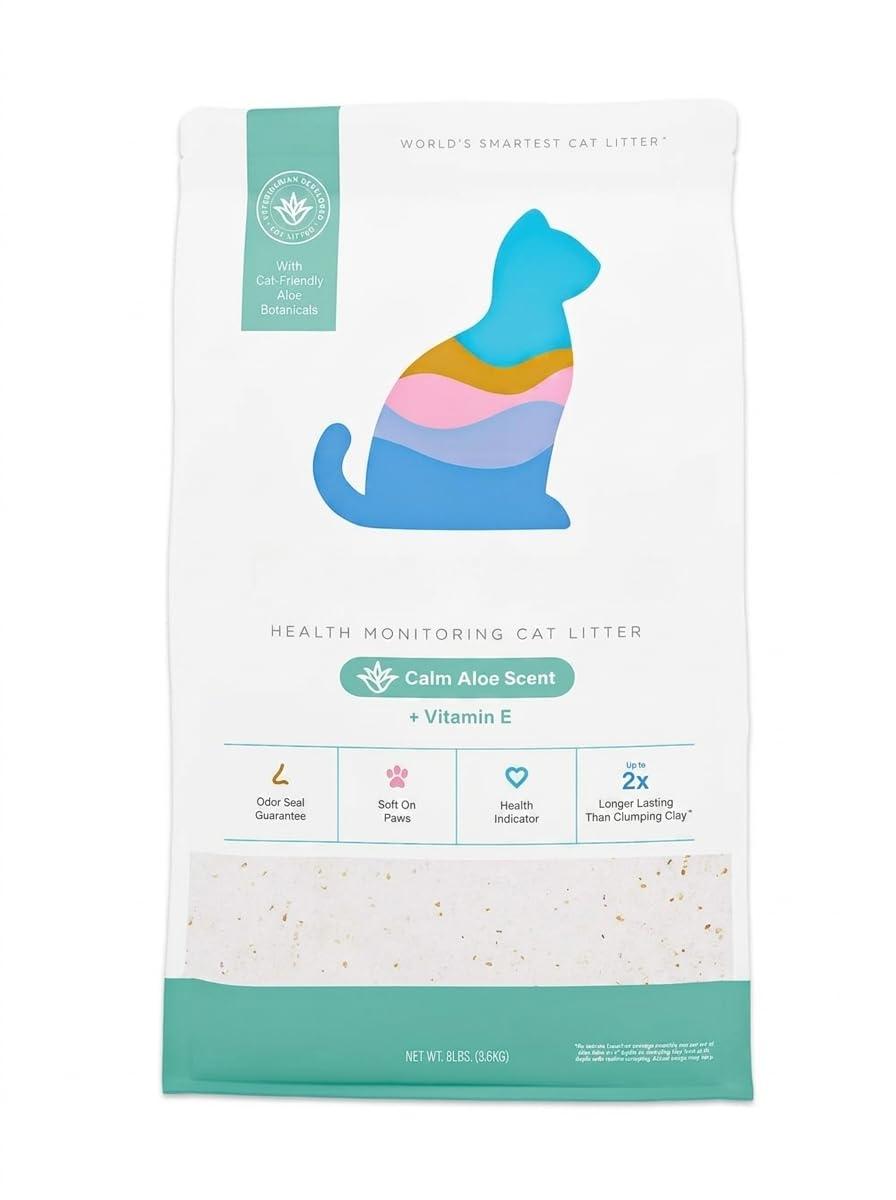 Cat Litter, Calm Aloe Scent with Vitamin E, Non-Clumping Silica Crystals, 8 Lbs U6872
