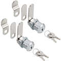 Keyed Alike 1” Cylinder Cam Locks Chrome Finish with 3 Cams and 2 Keys L29590