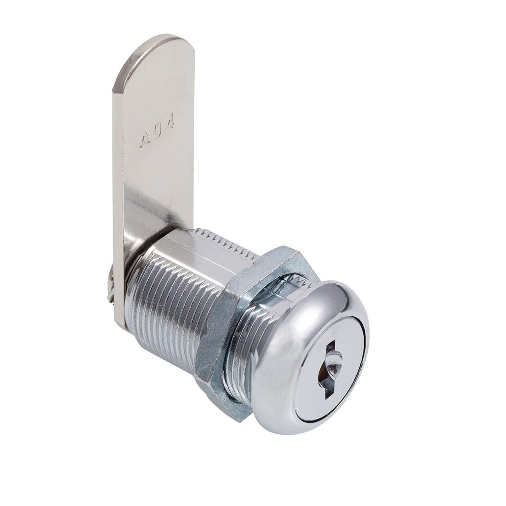 Keyed Alike 1” Cylinder Cam Locks Chrome Finish with 3 Cams and 2 Keys L29590