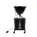 Portable Plastic Shampoo Bowl Unit with 2 Bucket and Drain Hoses Black Z68568