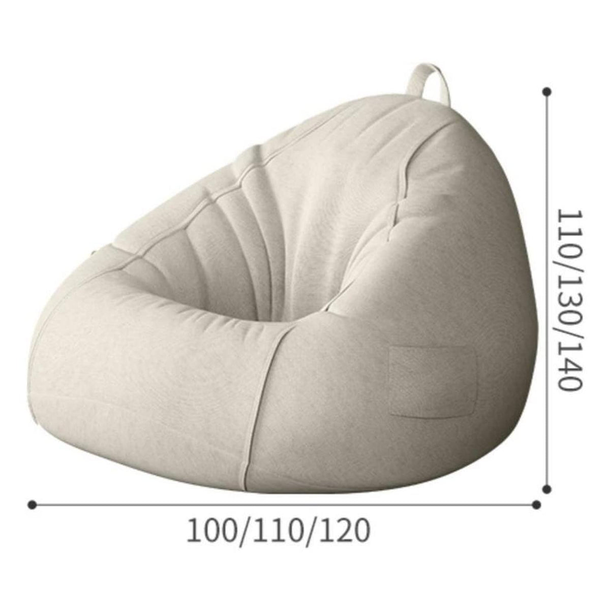 Washable Yellow Bean Bag Chair Cover 120 * 140cm F12540
