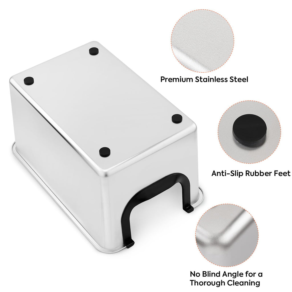 Extra Large Stainless Steel Cat Litter Box with High Sides V561677