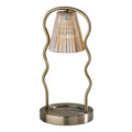 Candle Warmer Lamp, Antique Brass & Ribbed Glass, Dimmable U599