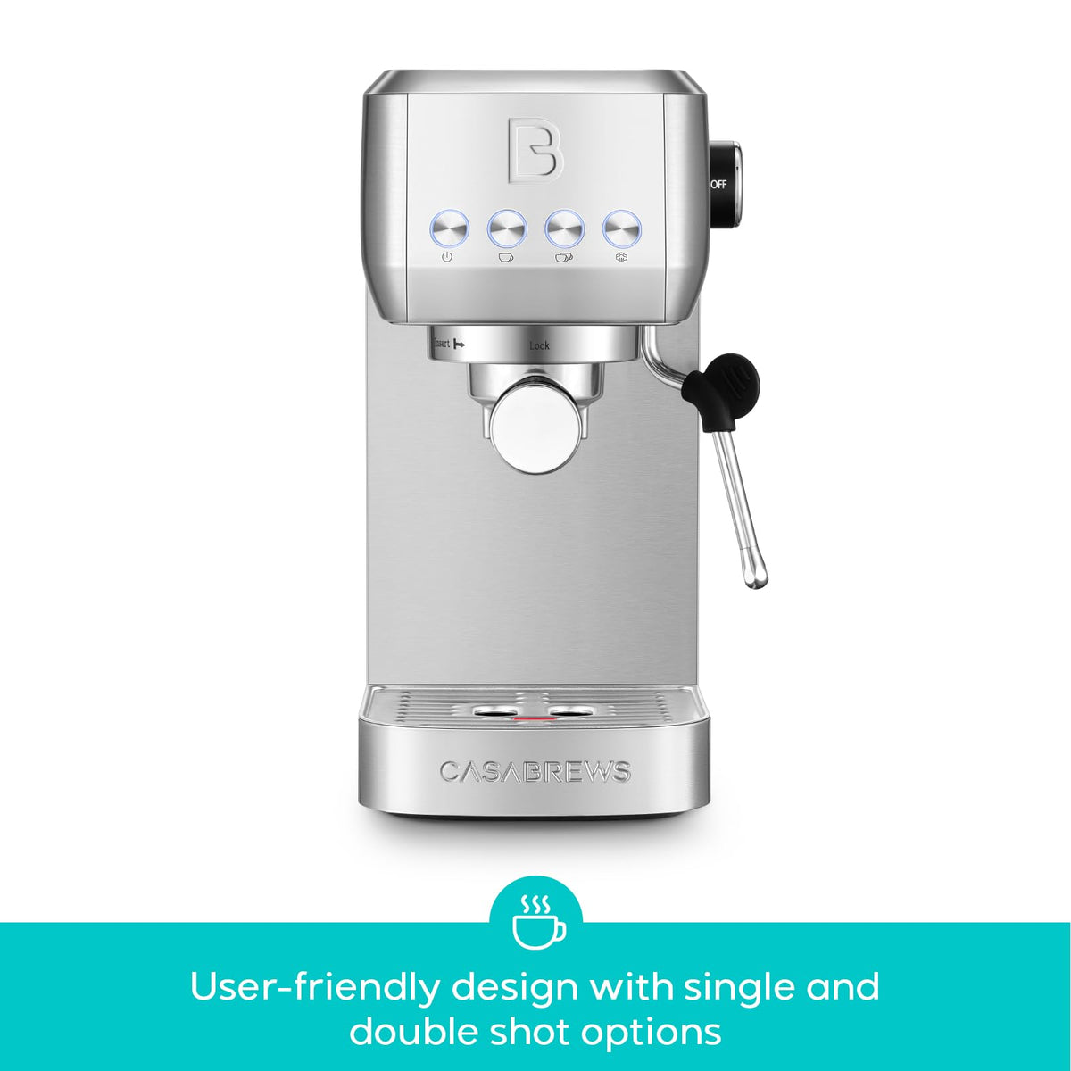 Stainless Steel Espresso Machine with Steam Wand U5482