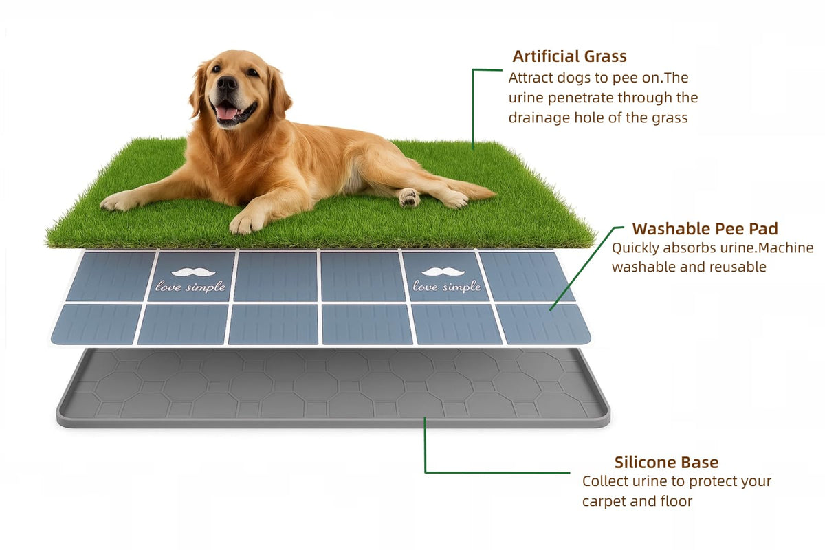 Large Dog Grass Pad with Tray 34x22 Inch O99403