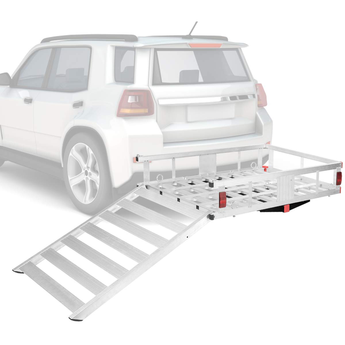 Aluminum Hitch Cargo Carrier with Ramp S42609