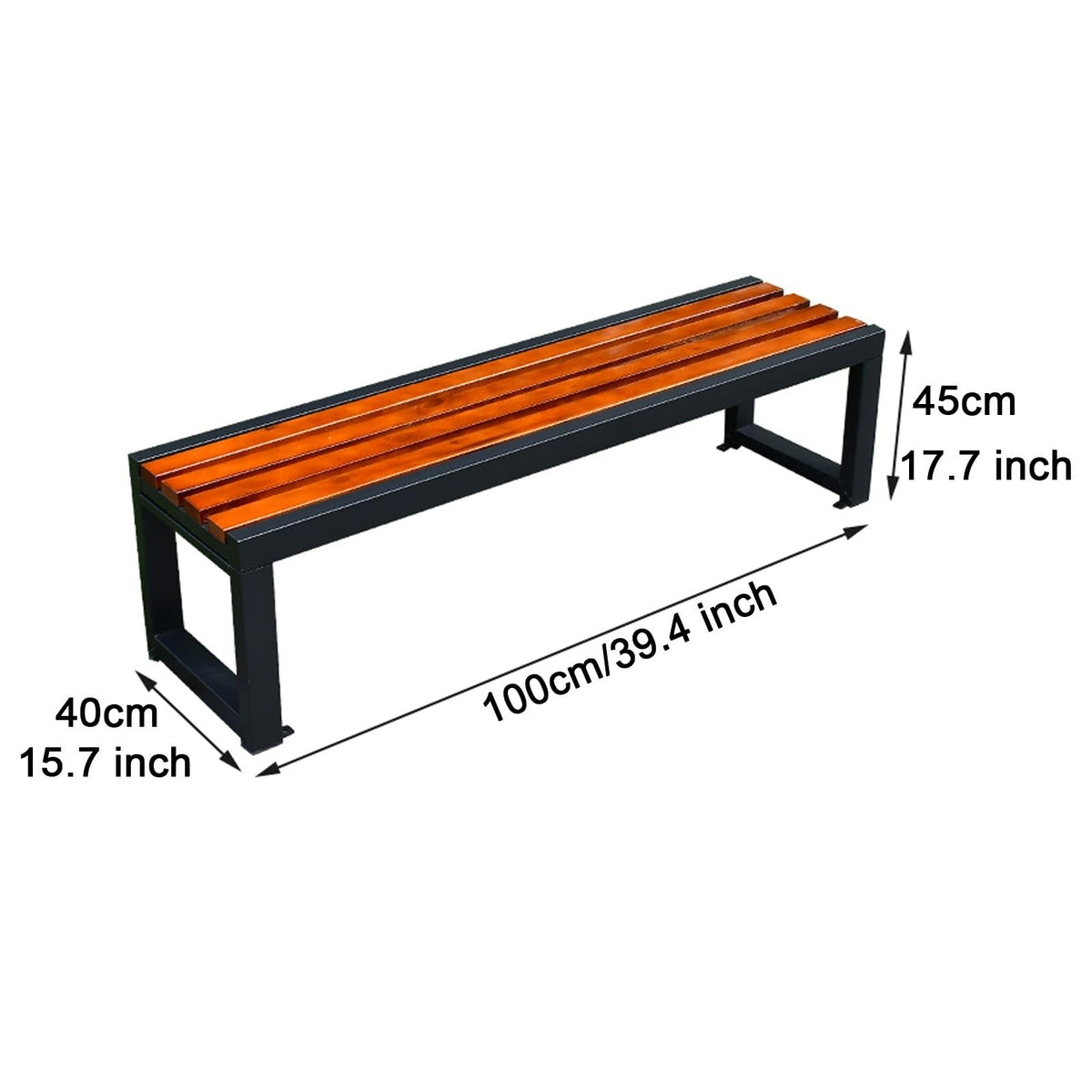 39.4" Cast Iron Outdoor Bench A3020