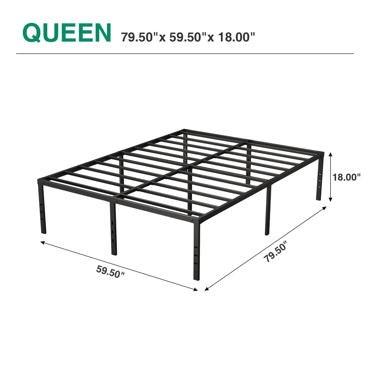 Queen Size Metal Bed Frame with Underbed Storage P975817