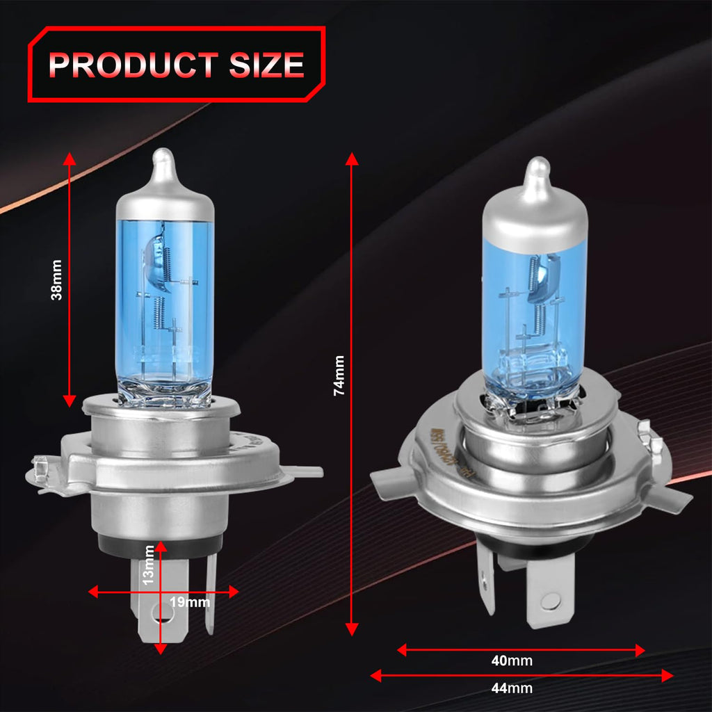 Halogen Headlight Bulb 4200k High Low Beam 2 PCS I792076
