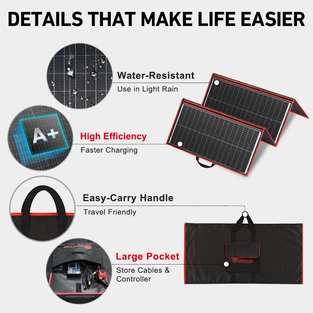 300W Foldable Solar Panel Kit with PWM Controller and USB Ports S4120