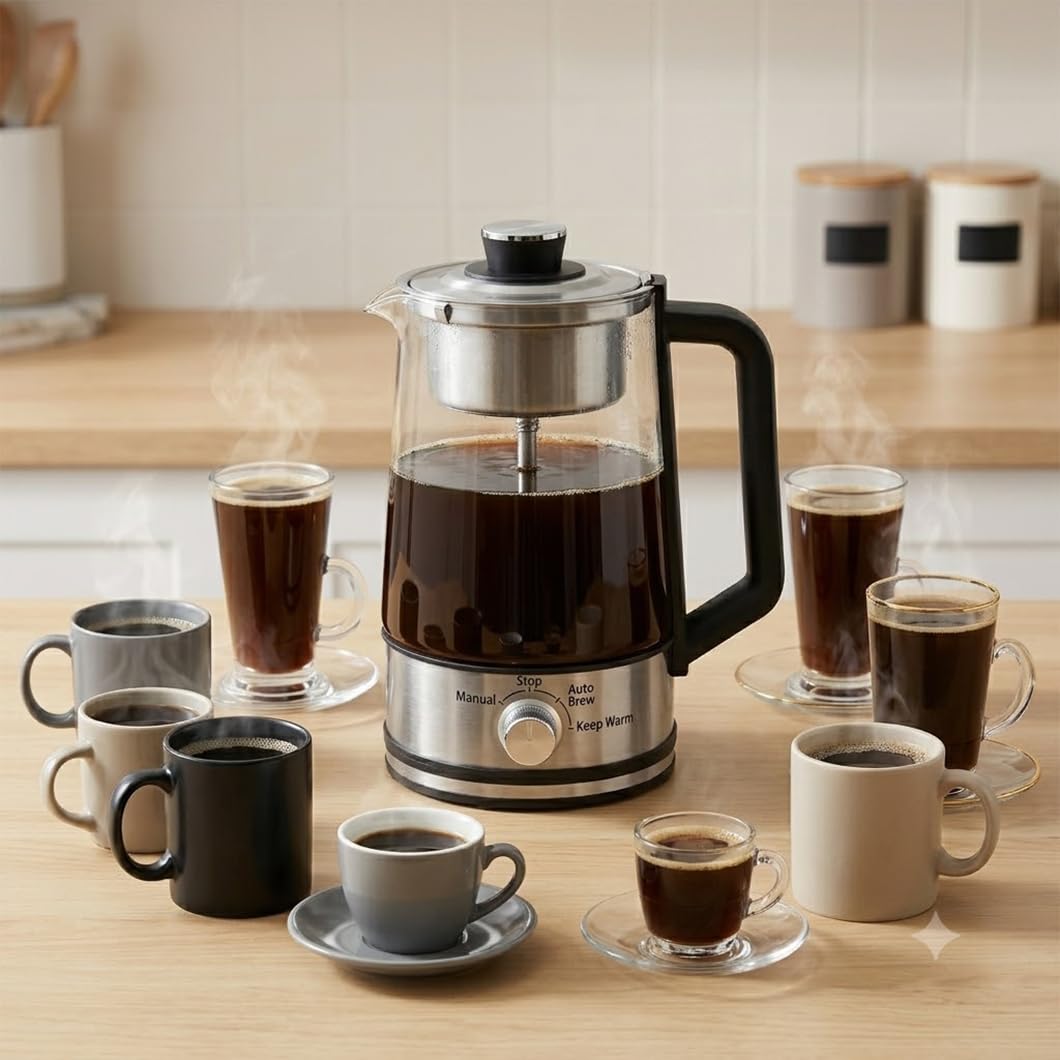 10-Cup Borosilicate Glass Electric Percolator Coffee Pot E65816