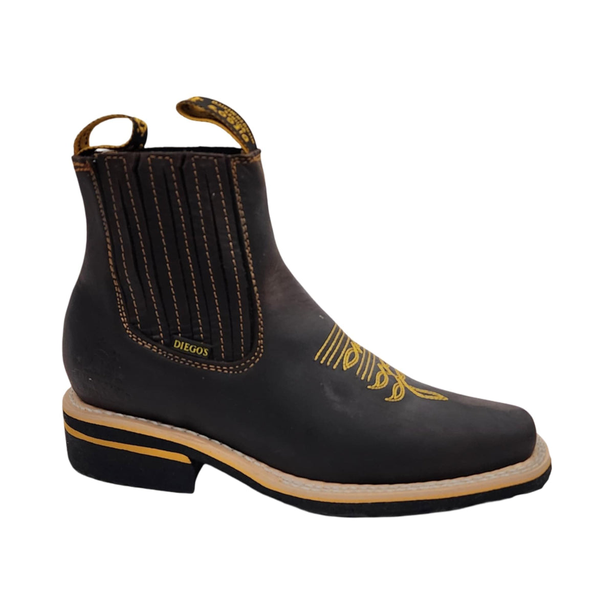 Genuine Leather Square Toe Ankle Boots R9963
