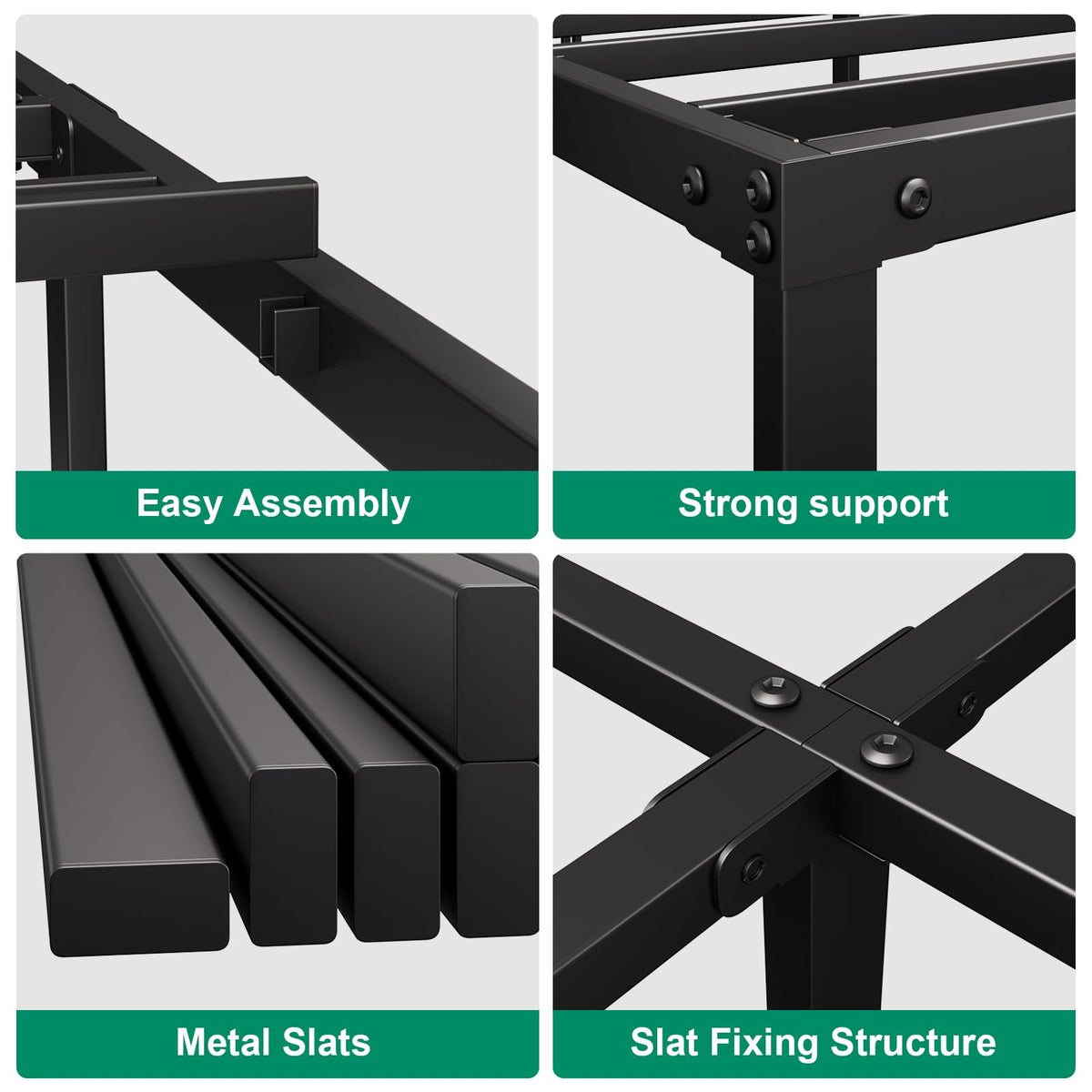 Queen Size Metal Bed Frame with Underbed Storage P975817