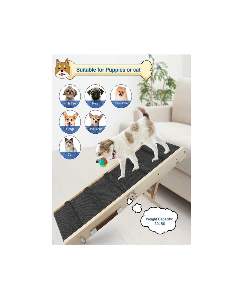 Adjustable Portable Folding Non-Slip Dog Ramp P657