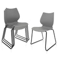 Grey Stacking Chairs with Metal Legs Set of 4 T31119