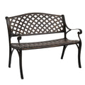 40.5" Antique Black Cast Aluminum Outdoor Bench with Mesh Backrest F733265