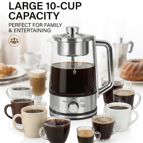 10-Cup Borosilicate Glass Electric Percolator Coffee Pot E65816