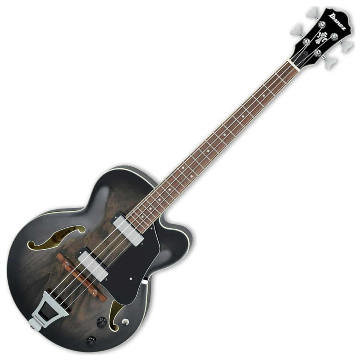 Transparent Black Sunburst Hollowbody Bass R57711