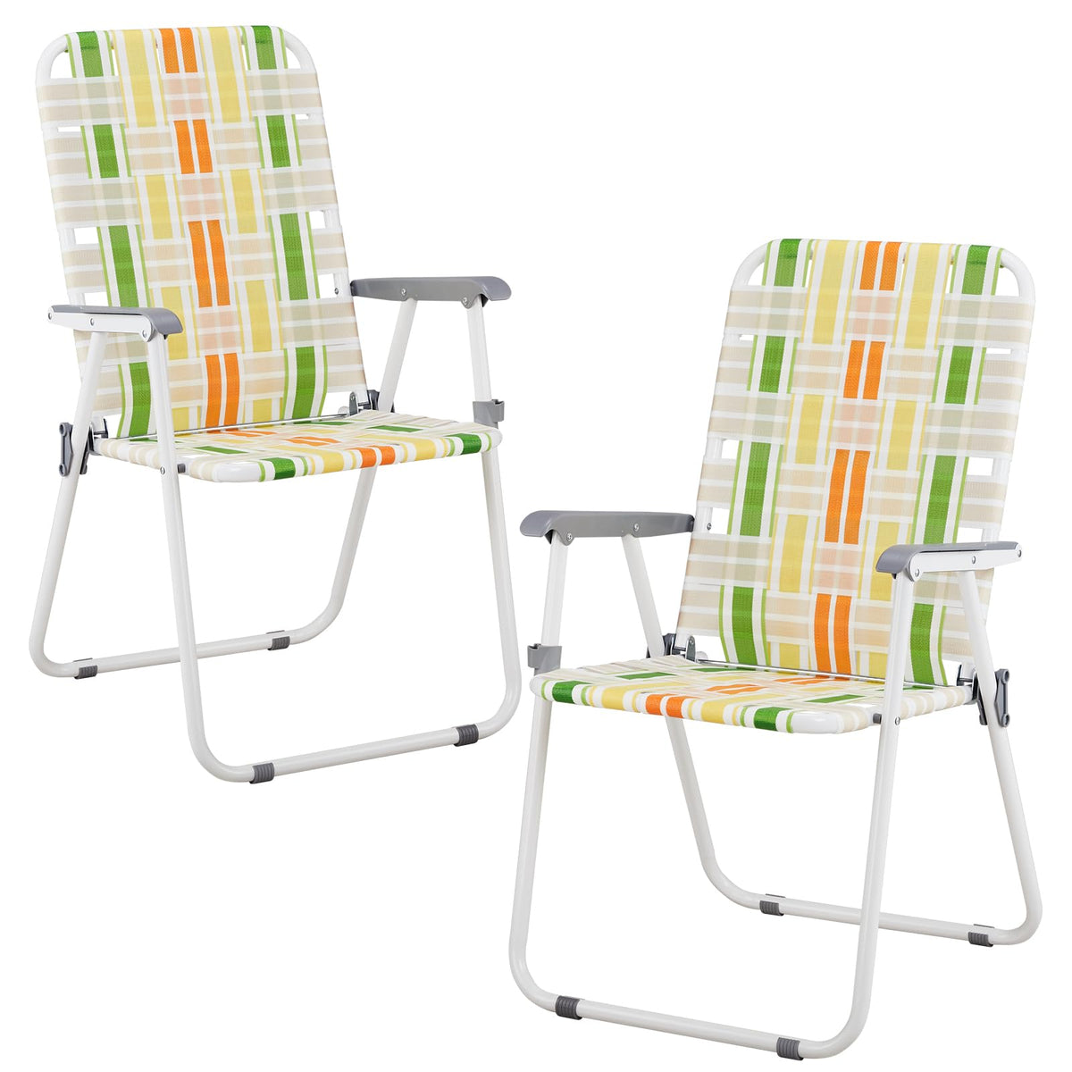 2 Pack Green Foldable Beach Chairs D459