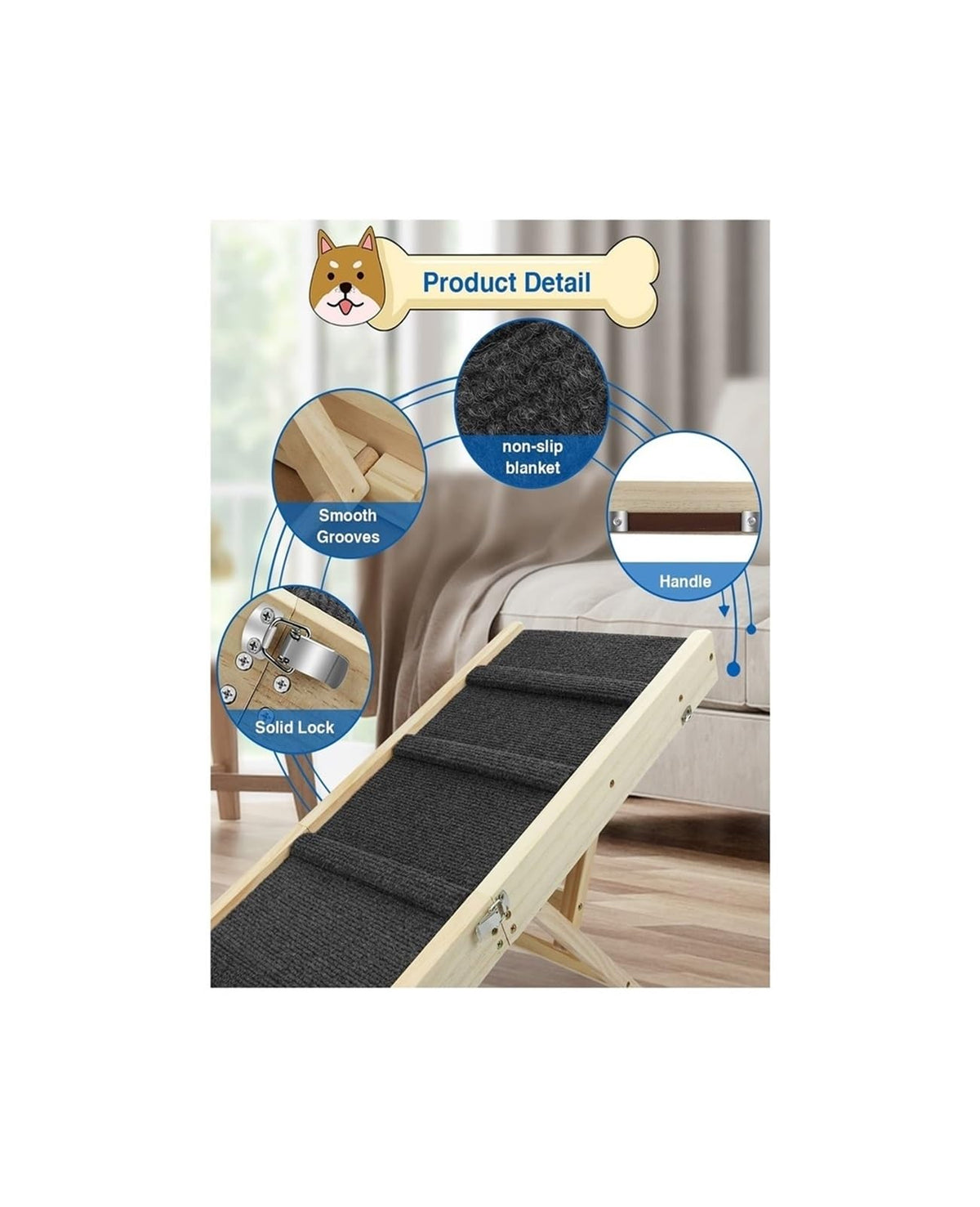 Adjustable Portable Folding Non-Slip Dog Ramp P657