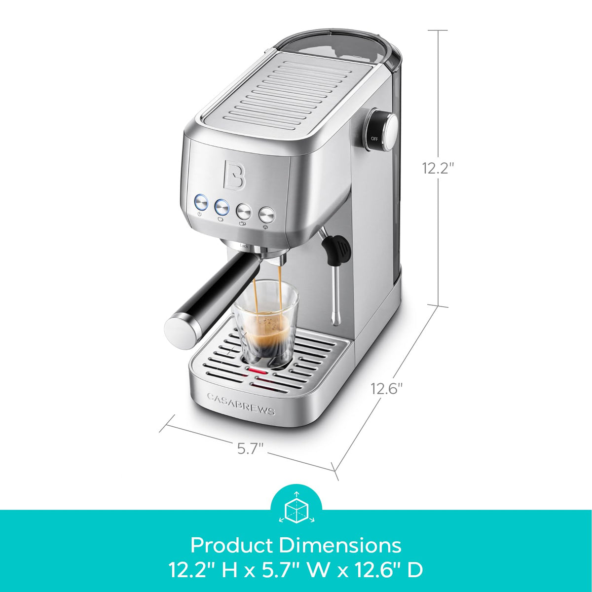 Stainless Steel Espresso Machine with Steam Wand U5482