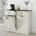 20 Gallon Double Tilt-Out Trash Can Cabinet White E615532