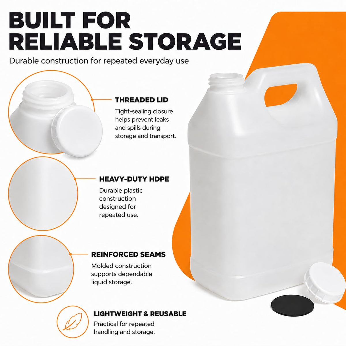2.5 Gallon Reusable Plastic Water Jug with Lid O73568
