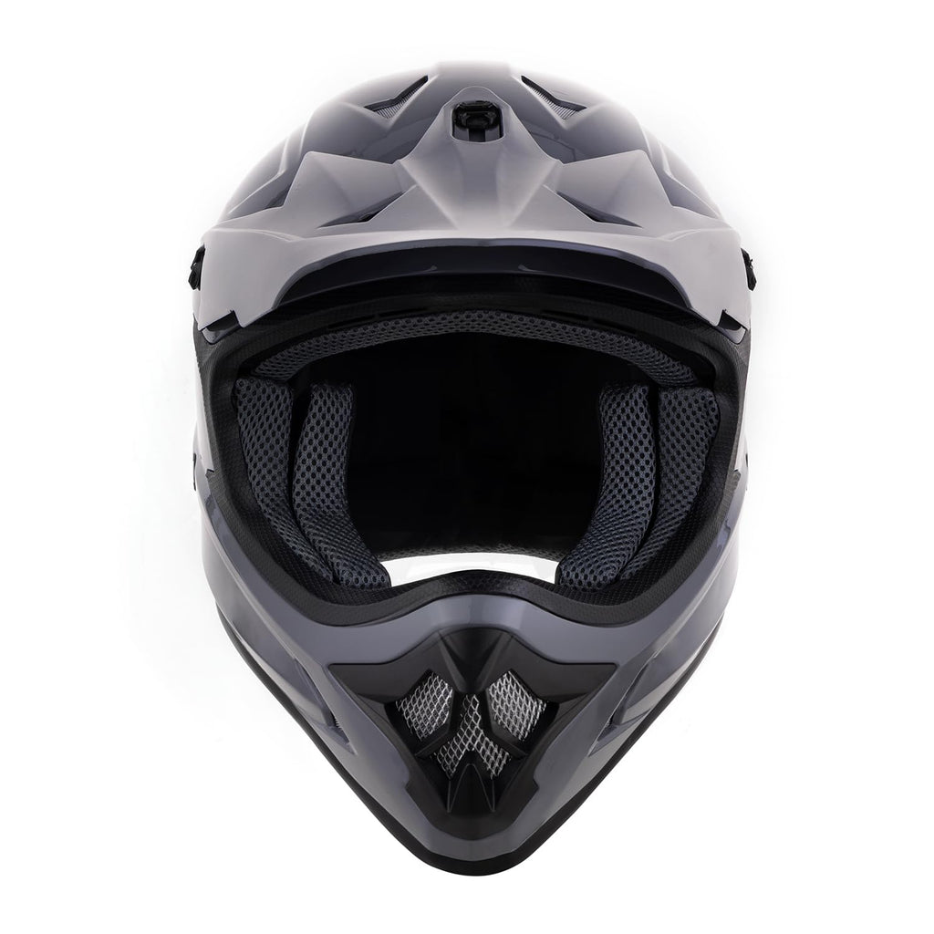 Adult ATV Dirt Bike Helmet with Goggles Gloves & Mask Adjustable Sun Visor Motorcycle Off-Road Motocross Downhill Moped MX Gray L T556