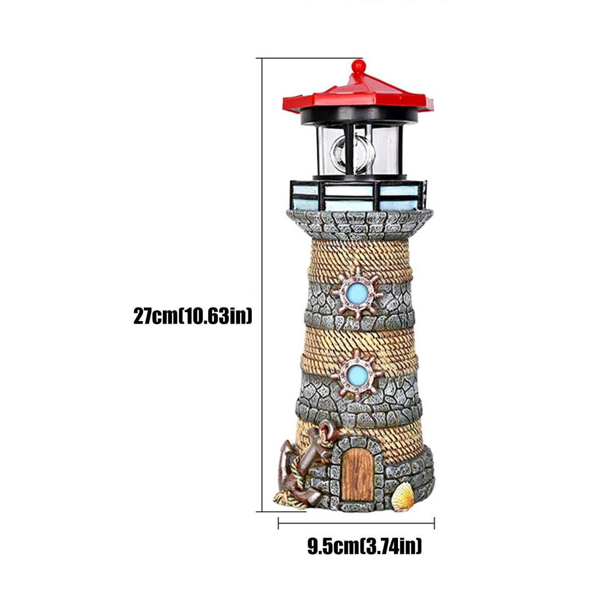 Solar Powered Resin Lighthouse Ornament P88693