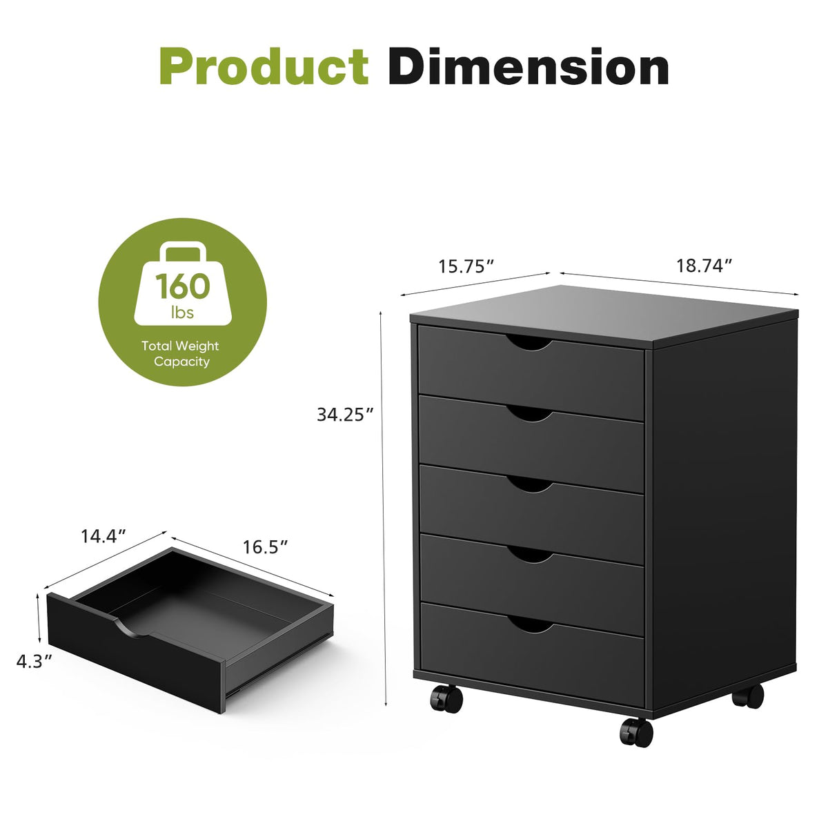 5 Drawer Wooden Dresser S779