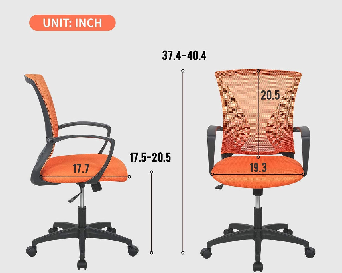 Orange Ergonomic Mesh Office Chair F5296