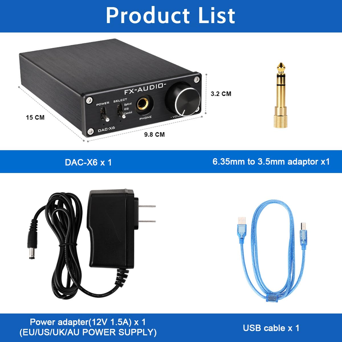 Black 24Bit/96KHz Digital Audio Decoder Headphone Amplifier G810321