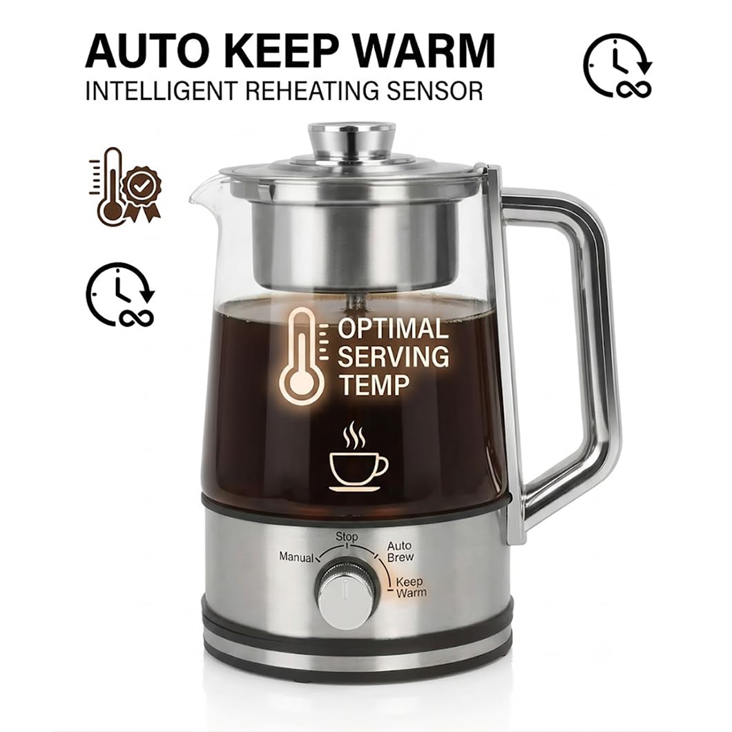 10-Cup Borosilicate Glass Electric Percolator Coffee Pot E65816
