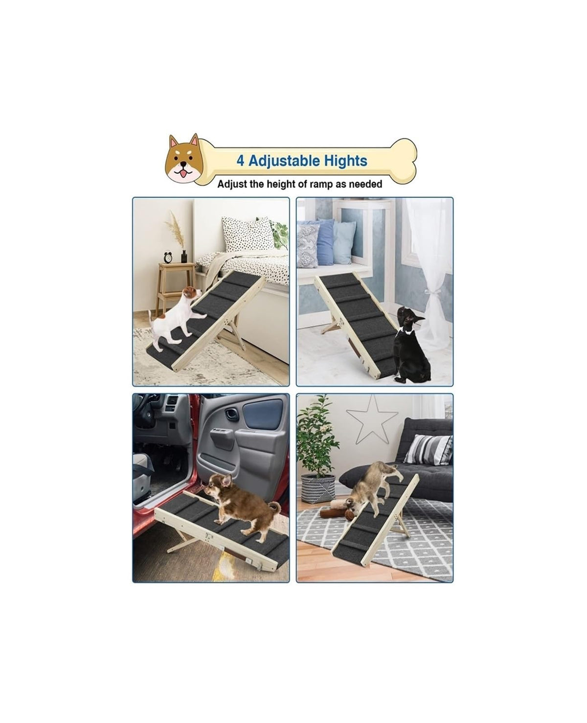Adjustable Portable Folding Non-Slip Dog Ramp P657