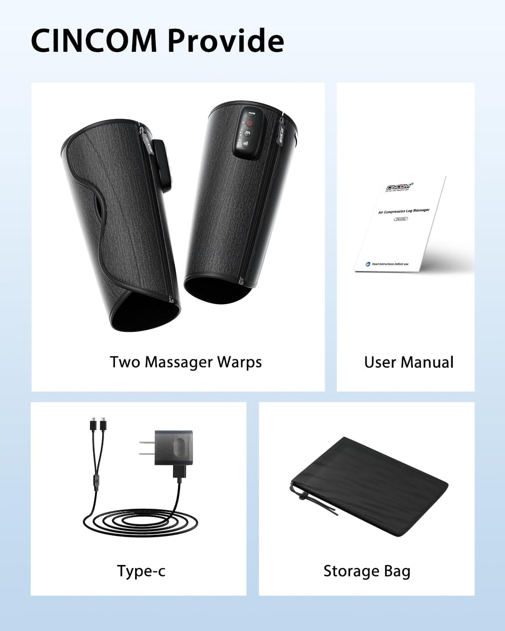 Cordless Calf Massager with 3 Intensities 3 Modes D860582