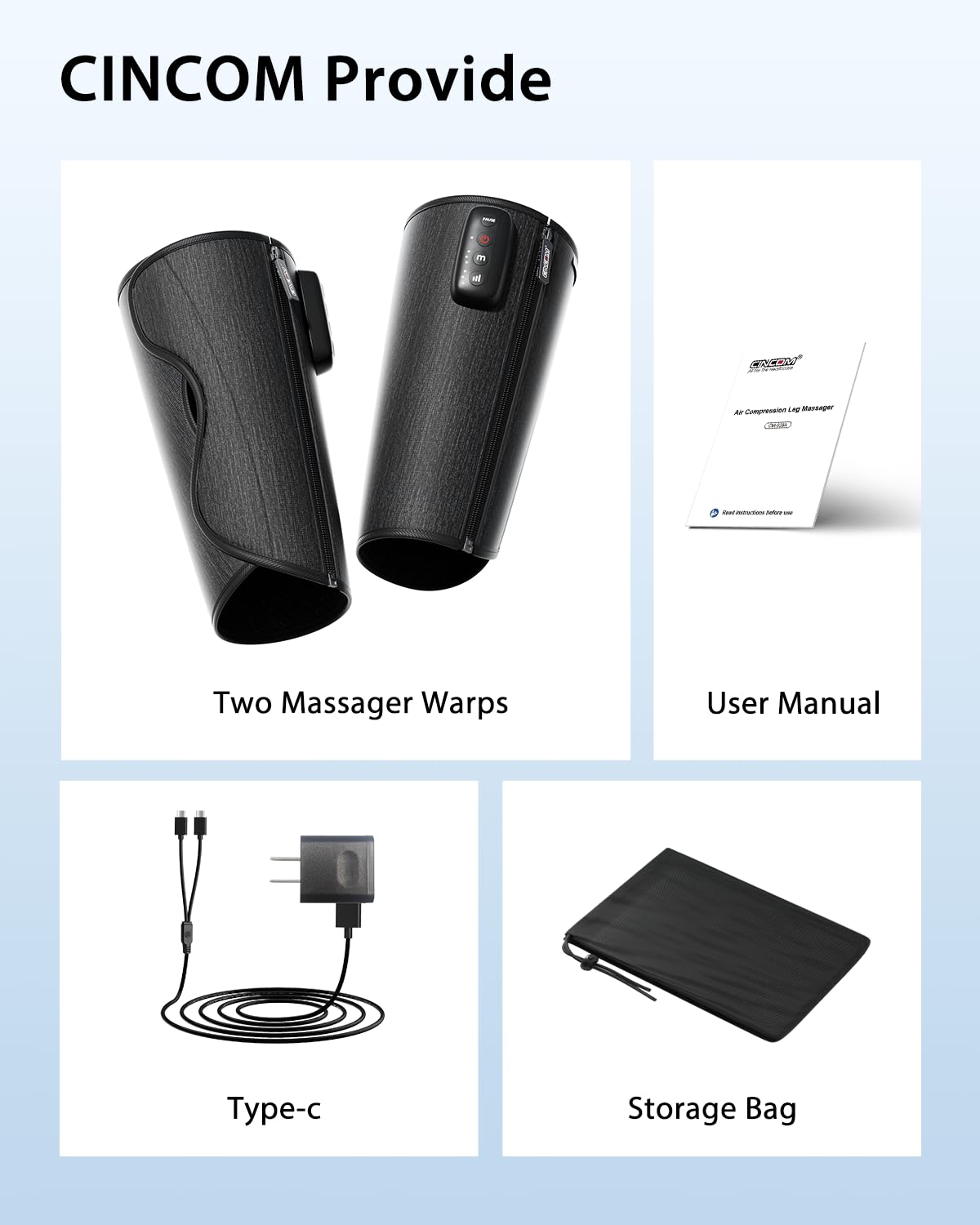 Cordless Calf Massager with 3 Intensities 3 Modes D860582