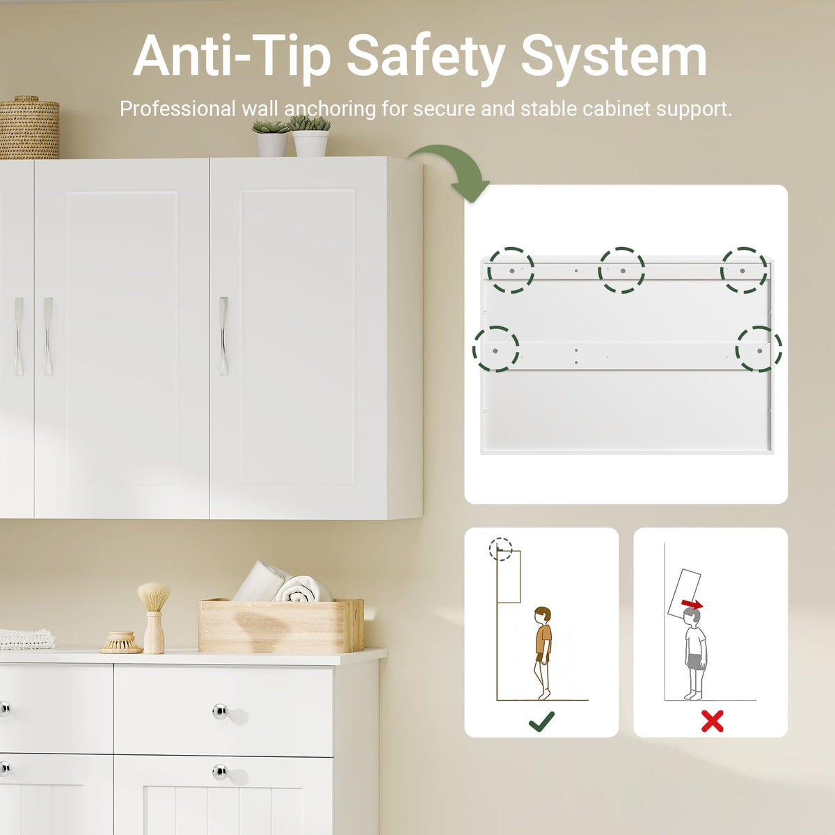 White 3-Door Bathroom Wall Cabinet B726385