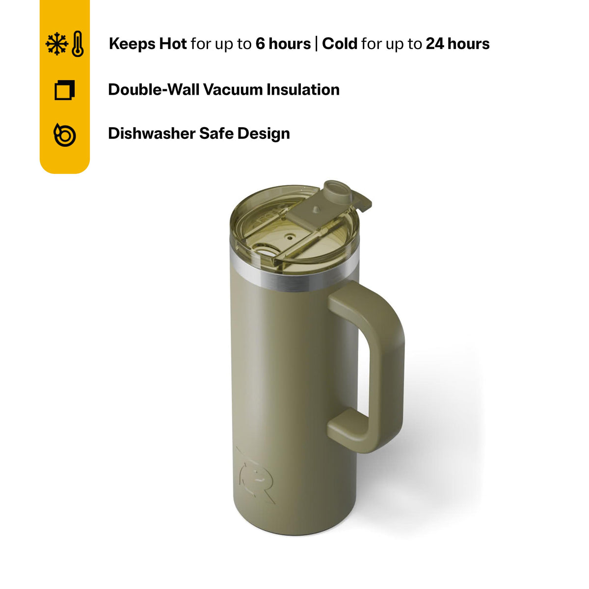 20oz Ceramic Lined Travel Mug with Lid and Handle Q846525