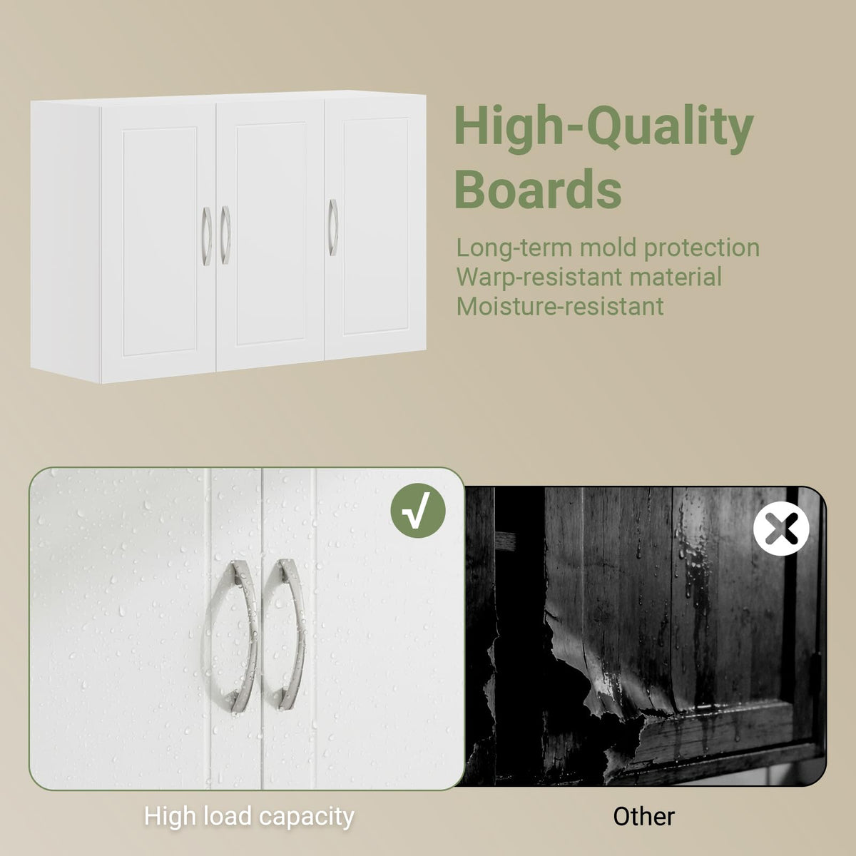 White 3-Door Bathroom Wall Cabinet B726385