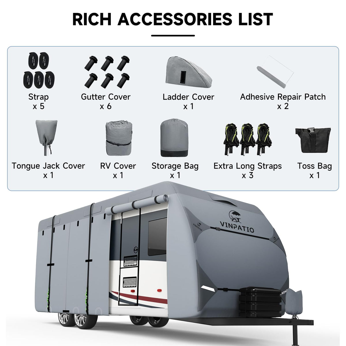 7 Layers Travel Trailer Cover Fits 30'-33' B27021