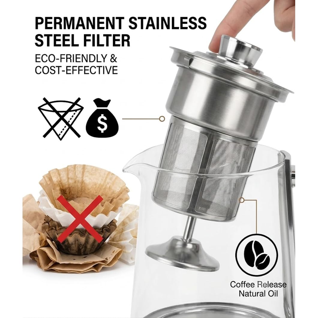 10-Cup Borosilicate Glass Electric Percolator Coffee Pot E65816