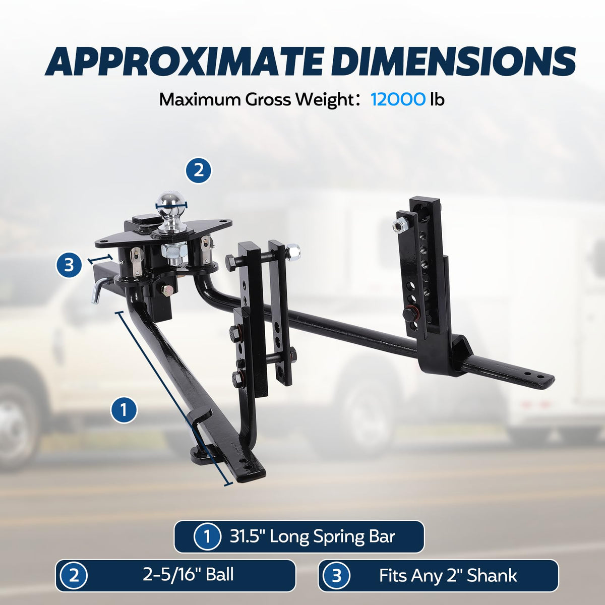Heavy Duty Towing Hitch Bar Kit Y8232