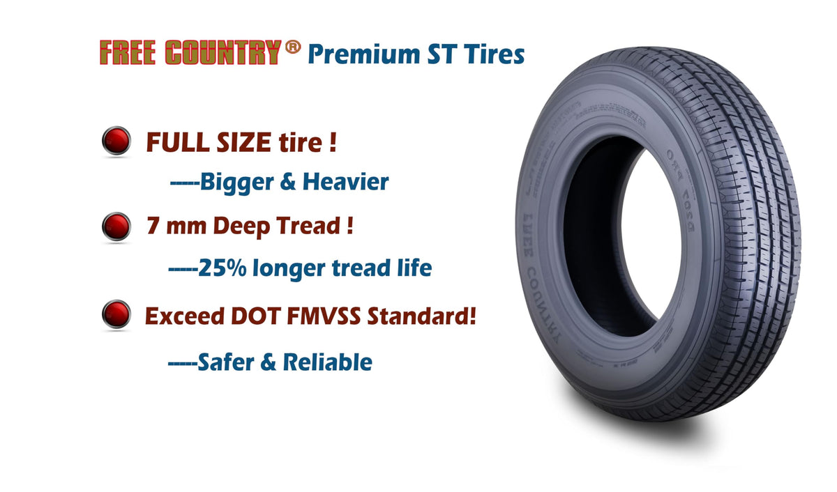 Trailer Tire Wheel ST205/75R15 8PR D 107N 5X4.5 Black Mod Pk2 V724593