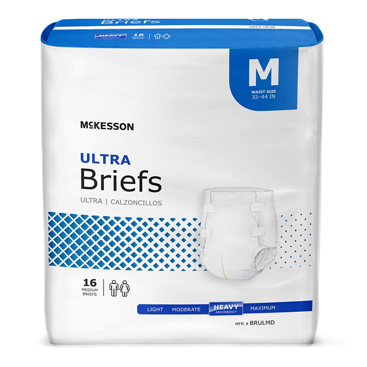 Adult Disposable Ultra Brief Diaper, Medium, Heavy Absorbency, Tab Closure, Case of 96 R158781