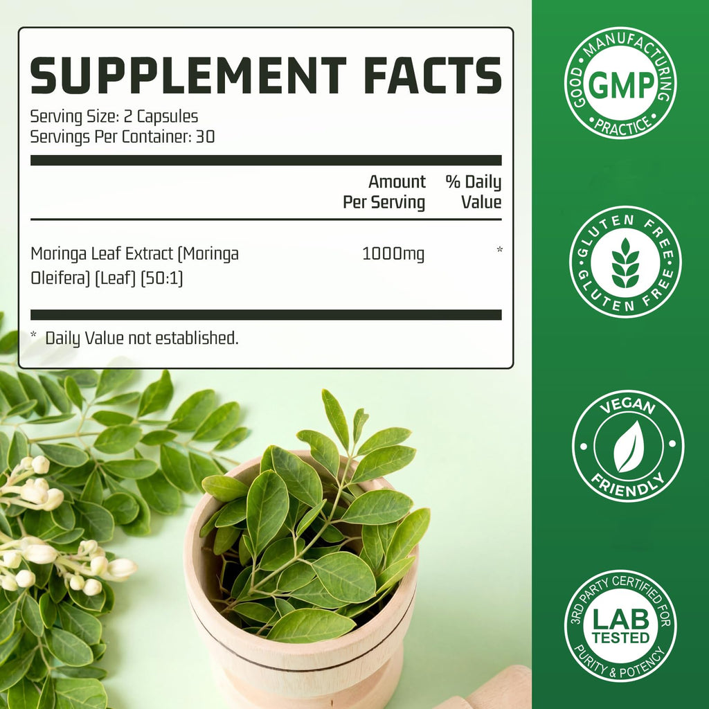 Moringa Capsules 1000mg 60 Count Z4953